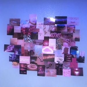 Pink aesthetic picture collage wall